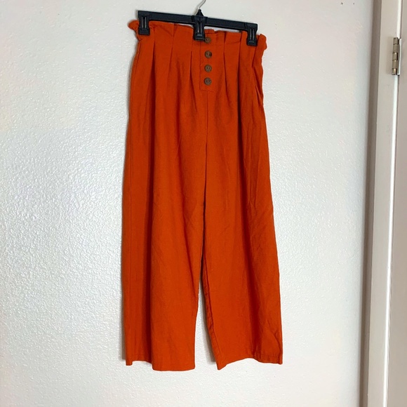 Iris Womens Sz S Cropped Ankle Pants Paper Bag Waist Style 1P7264 Cottage Core 1 - Picture 1 of 4